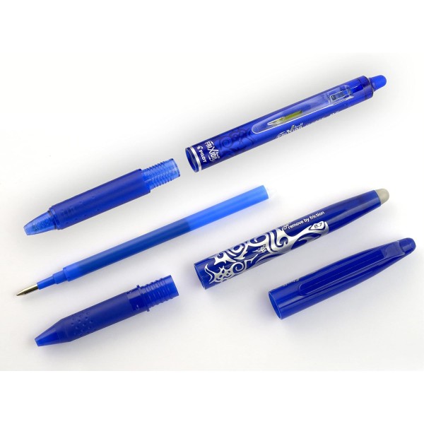 PILOT FriXion 리필 0.7 - 6개 팩 - 검정색/파란색 - 지울 수 있는 잉크가 포함된 FriXion 리필 - FriXion Ball 및 FriXion Clicker와 호환 가능 - 중간 강도 - 젤 롤러볼 리필