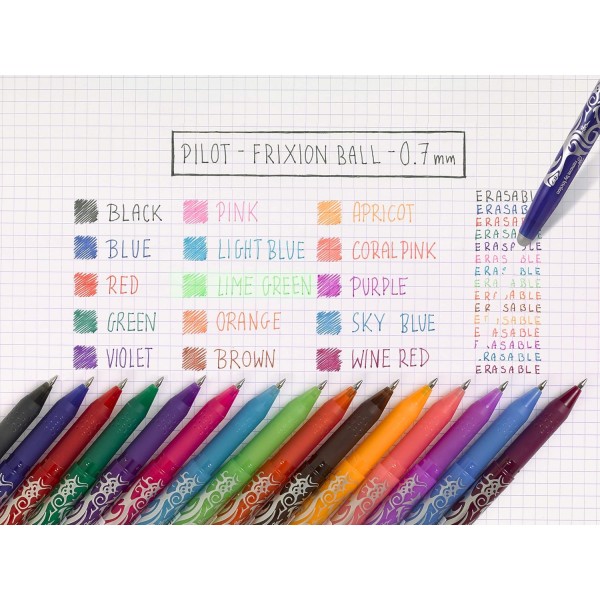 PILOT FriXion 리필 0.7 - 6개 팩 - 검정색/파란색 - 지울 수 있는 잉크가 포함된 FriXion 리필 - FriXion Ball 및 FriXion Clicker와 호환 가능 - 중간 강도 - 젤 롤러볼 리필