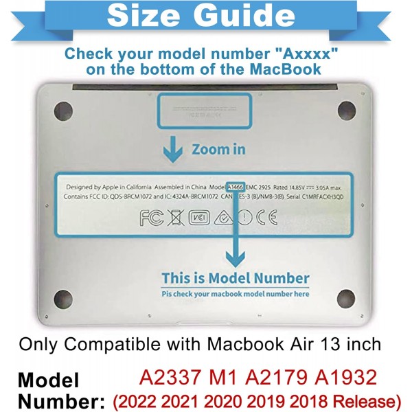 ZAOJUP 케이스 MacBook Air 13인치 2021 2020 2019 2018 릴리스 M1 A2337 A2179 A1932 Retina 디스플레이, 패턴 투명 플라스틱 하드 쉘 케이스 및 화면 보호기 및 키보드 커버, Wave M1 A2337 A2
