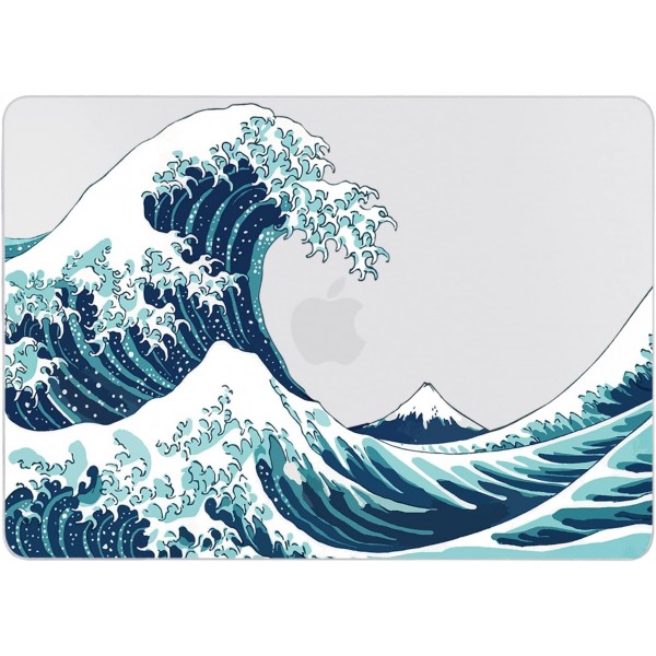 ZAOJUP 케이스 MacBook Air 13인치 2021 2020 2019 2018 릴리스 M1 A2337 A2179 A1932 Retina 디스플레이, 패턴 투명 플라스틱 하드 쉘 케이스 및 화면 보호기 및 키보드 커버, Wave M1 A2337 A2