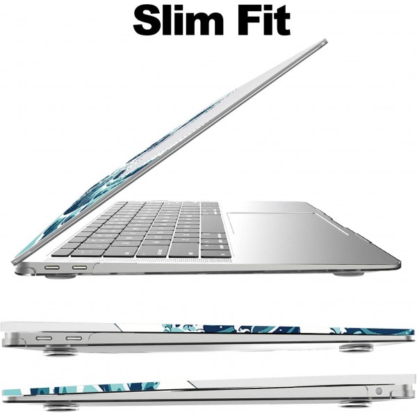 ZAOJUP 케이스 MacBook Air 13인치 2021 2020 2019 2018 릴리스 M1 A2337 A2179 A1932 Retina 디스플레이, 패턴 투명 플라스틱 하드 쉘 케이스 및 화면 보호기 및 키보드 커버, Wave M1 A2337 A2