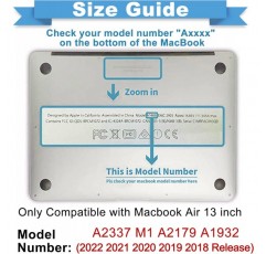 ZAOJUP 케이스 MacBook Air 13인치 2021 2020 2019 2018 릴리스 M1 A2337 A2179 A1932 Retina 디스플레이, 패턴 투명 플라스틱 하드 쉘 케이스 및 화면 보호기 및 키보드 커버, Wave M1 A2337 A2