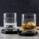 인그레이빙된 위스키 텀블러 - "1972 Year of the Legend" 디자인 - 그를 위한 50번째 생일 선물 - 10oz Old Fashioned Glass