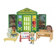 CoComelon School Time 디럭스 플레이타임 세트 - JJ, Bella, Ms. Appleberry 선생님과 5가지 액세서리(테이블, 유아용 침대, 안락 의자, 이젤, 벽) - 어린이, 유아 및 미취학 아동을 