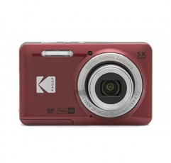 KODAK PIXPRO FZ55-RD 16MP 디지털 카메라 5배 광학 줌 28mm 광각 1080P 풀 HD 비디오 2.7인치 LCD 브이로그 카메라(빨간색) 포장은 다를 수 있음