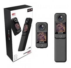 SJCAM C300 액션 카메라 4K30fps, 1.33인치 듀얼 터치스크린 스포츠 카메라, 2.4G/5G 듀얼 WiFi 20MP 헬멧 카메라, 6축 EIS 수중 카메라 30m 방수, 2800 + 1000mAh 듀얼 배터리(블랙)