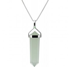 Franki Baker Natural New China Jade & Sterling Silver 더블 포인트 펜던트 목걸이. 펜던트 길이: cm 체인 길이: 50cm
