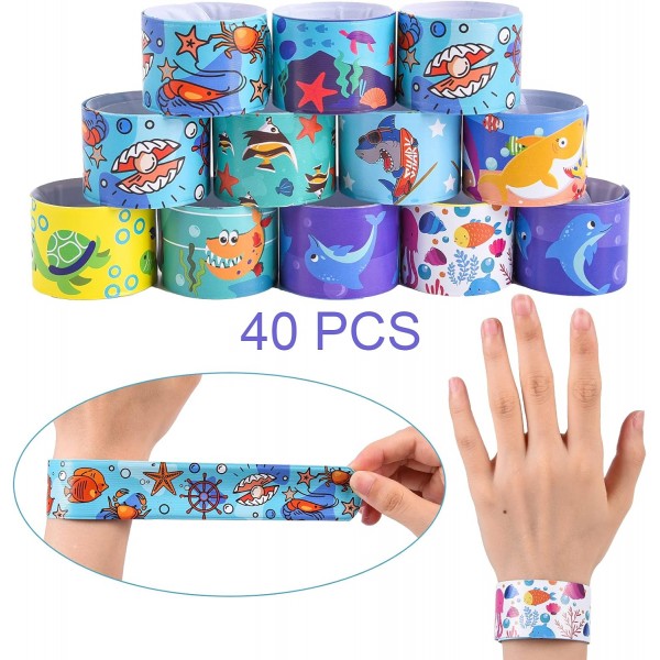 FORMIZON 슬랩 팔찌, 40 PCS 스냅 팔찌 어린이, 스냅 팔찌, 팔찌 슬랩 팔찌, 슬랩 팔찌 경품, 어린이 생일 파티를 위한 스냅 팔찌 슬랩 팔찌 경품