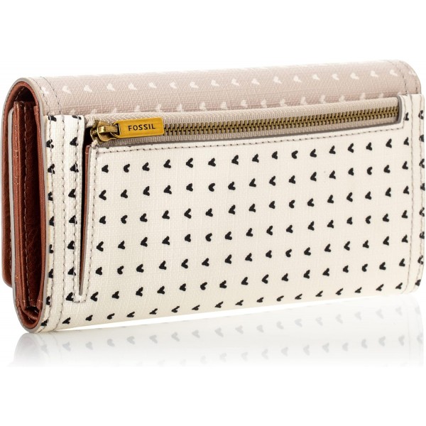 Fossil 여성용 Logan 플랩 클러치 19.3802cm x 2.54cm x 10.16cm 그레이 및 화이트