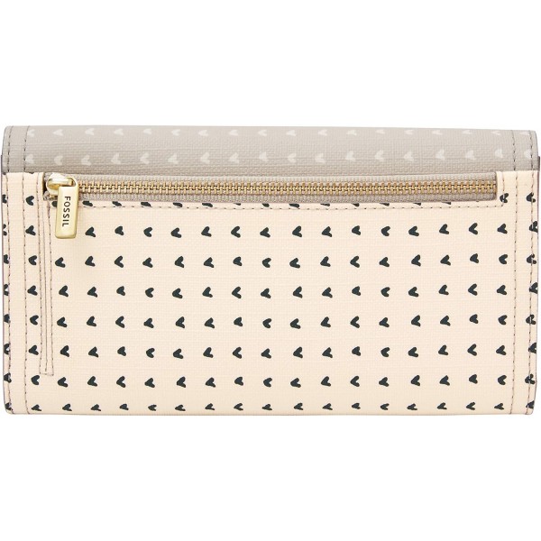 Fossil 여성용 Logan 플랩 클러치 19.3802cm x 2.54cm x 10.16cm 그레이 및 화이트