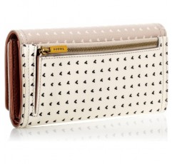 Fossil 여성용 Logan 플랩 클러치 19.3802cm x 2.54cm x 10.16cm 그레이 및 화이트