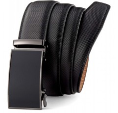 GFG 남성용 벨트, 남성용 청바지 정장 Belt-3.5cm Width-0088-125-BLACK NA PA용 가죽 자동 벨트