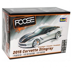 Revell Chevrolet Chevy Corvette C7 Stingray Coupe Silver Black From 2013 85-4397 키트 1/25 1/24 사용자 정의 번호판이없는 모노그램 모델 자동차