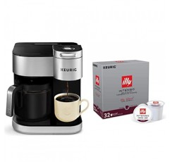 Keurig K-Duo 스페셜 에디션 싱글 서브 및 카라페 커피 메이커, 일리 인텐소 볼드 로스트 32 K-컵 포드 포함