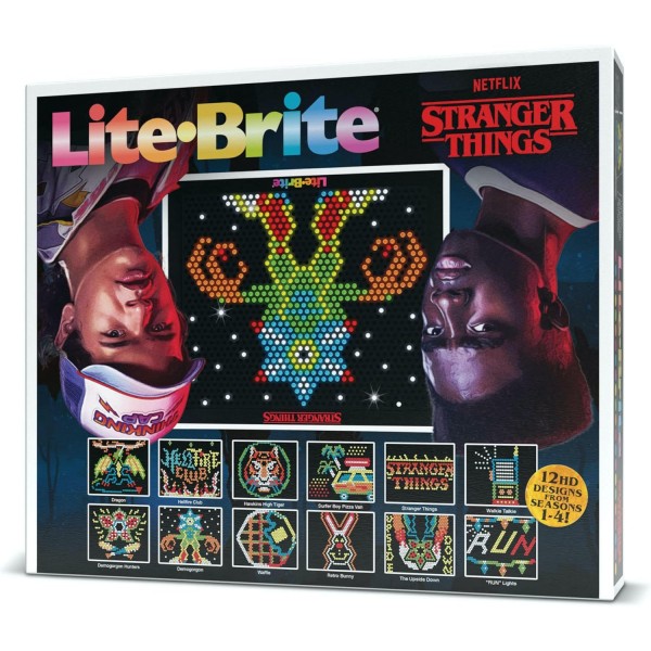 Lite Brite 기묘한 이야기 ​​스페셜 에디션, 최고의 4개 시즌 - 인기 Netflix 시리즈의 아이콘 및 테마 포함 - 12개의 HD 기묘한 이야기 ​​템플릿 및 650개의 다채로운 마