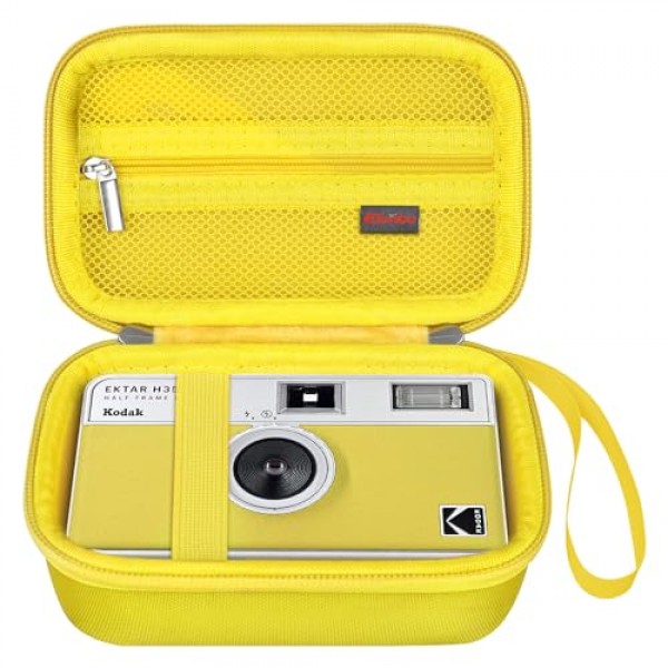KODAK EKTAR H35 하프 프레임/KODAK EKTAR H35N 하프 프레임/Kodak M35/M38/Ultra F9 필름 카메라용 휴대용 케이스, 카메라 여행용 수납 커버 가방, 필름 롤에 맞는 메쉬 포켓, 노란색