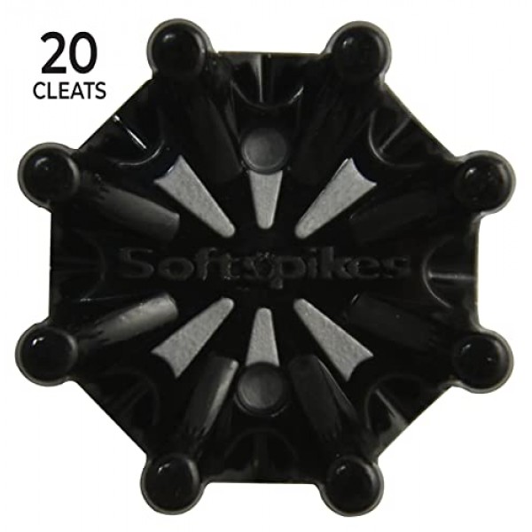 Softspikes Pulsar 골프 스파이크화 핀 - 20개 클램쉘, 블랙