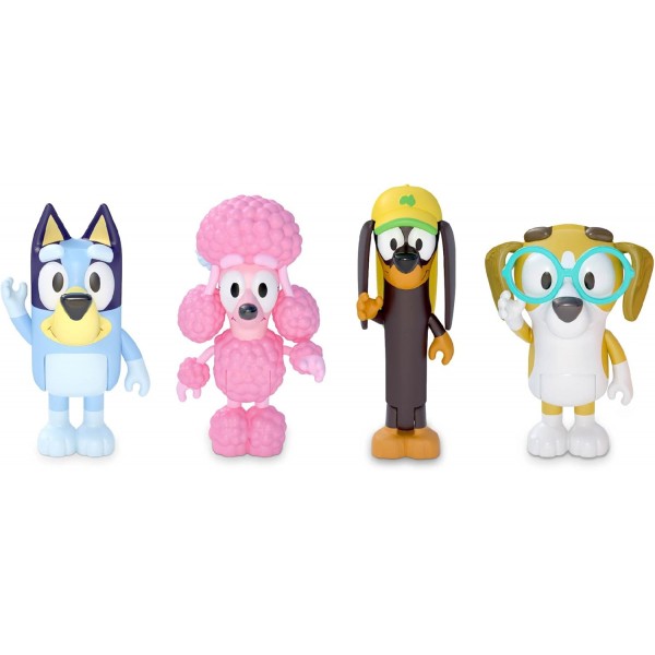 Giochi Preziosi 블루이 프렌즈 팩, 아이템 피규어 4개 세트, 블루이와 프렌즈 스니커즈, 꿀과 코코, TV에서 본 대로, 3세 이상 어린이용, BLY01200, 멀티컬러
