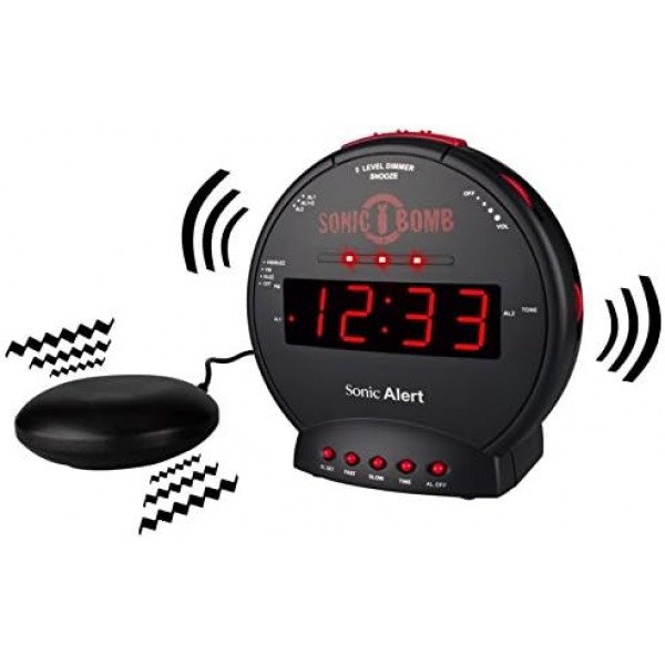 진동이 있는 Gemarc Sonic Bomb 알람 시계(85dB)