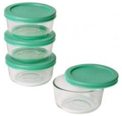 Pyrex Simply Store 유리 식품 보관 세트(녹색, 4) Grün 4