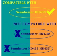 Sennheiser HD 430 HD430 HD-430 헤드폰과 호환되는 TaiZiChangQin 이어 패드 이어 패드 교체(블랙 패브릭)