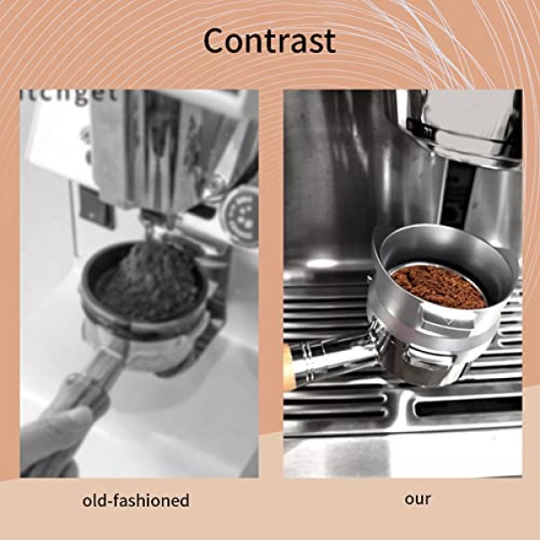 커피 도징 깔때기, 54mm 에스프레소 도징 핸즈프리 깔때기 알루미늄 Breville Barista Portafilters에 적합, 가정용 또는 카페 사용을 위한 교체 깔때기 액세서리(슬리버)