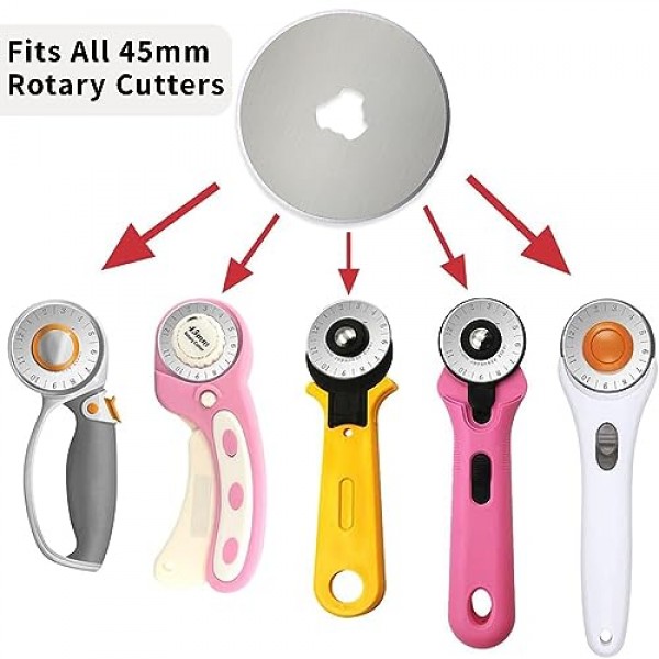 예술 공예 퀼팅용 45mm 로터리 커터 블레이드 5팩