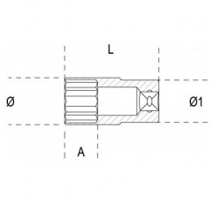Beta 910 AL 긴 인치 육각 소켓 3/8 크롬 13mm