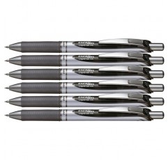 펜텔 젤 롤러볼펜 EnerGel with Push Mechanism, 6개들이 팩, 0.7mm(검은색, 6개들이 팩)