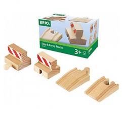 BRIO World Ramp and Buffer Stop 3세 이상 어린이를 위한 나무 기차 트랙 - 철도 액세서리 추가
