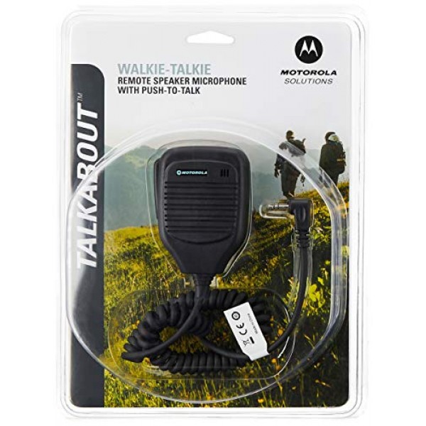 PTT 마이크가 장착된 Motorola 1518 감시 헤드셋, 검은색, 흰색 및 53724 원격 스피커 마이크(검은색)