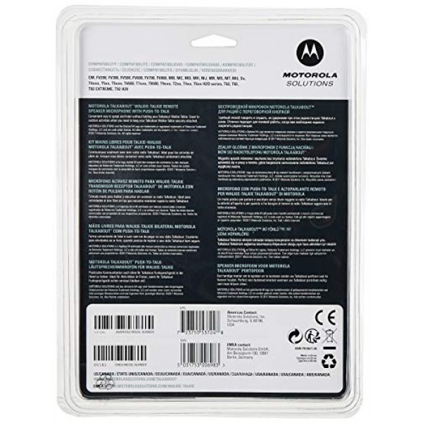 PTT 마이크가 장착된 Motorola 1518 감시 헤드셋, 검은색, 흰색 및 53724 원격 스피커 마이크(검은색)