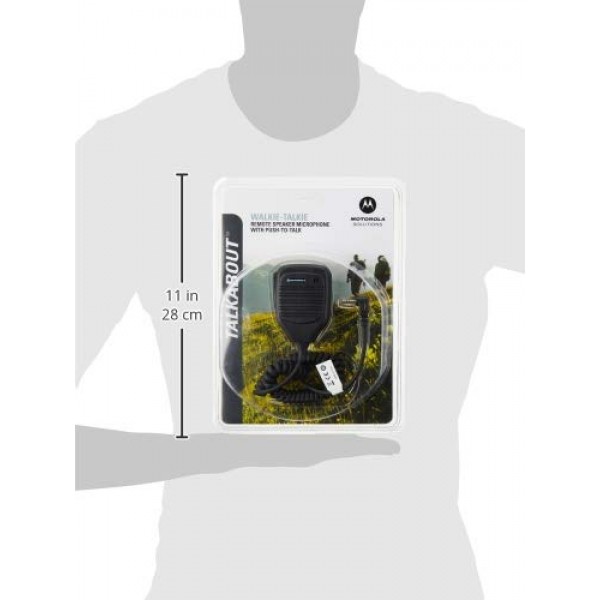PTT 마이크가 장착된 Motorola 1518 감시 헤드셋, 검은색, 흰색 및 53724 원격 스피커 마이크(검은색)