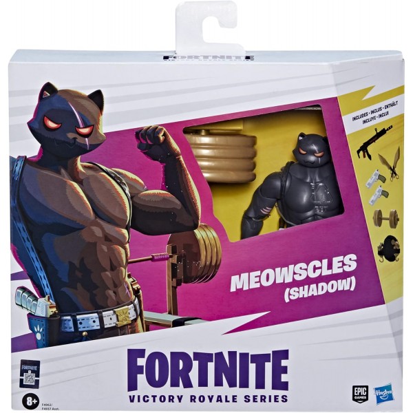 Hasbro F49625X0 Fortnite Victory Royale Series Meowscles (Shadow) 디럭스 팩 액션 피규어 15Cm, 멀티 컬러