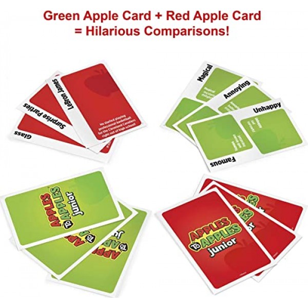 Mattel Games Apples to Apples Junior 미친 비교 게임! [포장은 다를 수 있음] 빨강, 녹색