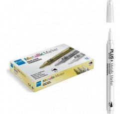 Plus Office White Marker - 흰색 유성 마커, 12개
