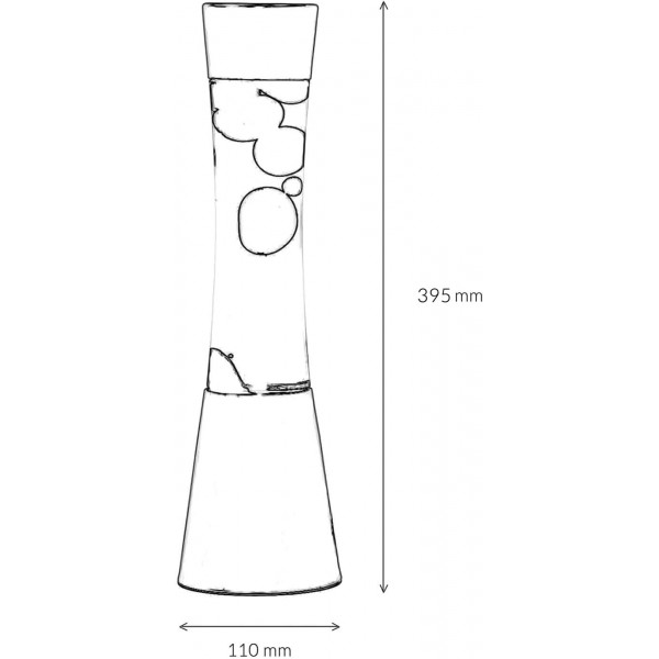 Light Experiences 라바 램프 산드로 블루 그린 39.5cm 높이 케이블 스위치 포함 조명 포함 라바 램프 무드등