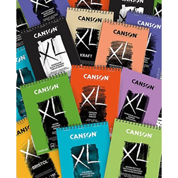 Canson XL 스케치 패드 크래프트 골판지 밝은 갈색, 90g/m2, 패드당 60매 짧은 가장자리 나선형 297 x 432mm 밝은 갈색