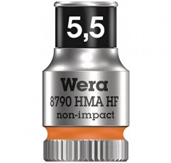WERA 05003720001 8790 HMA HF Zyklop 소켓(홀딩 기능 포함 1/4인치 드라이브 포함), 5.5 x 23mm