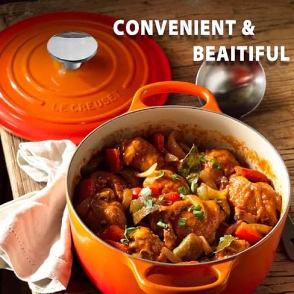 Le Creuset, Aldi, Lodge 및 기타 에나멜 처리 된 네덜란드 오븐, 실버 용 4 Pcs 네덜란드 오븐 손잡이 스테인레스 스틸 팬 냄비 뚜껑 손잡이 교체 손잡이