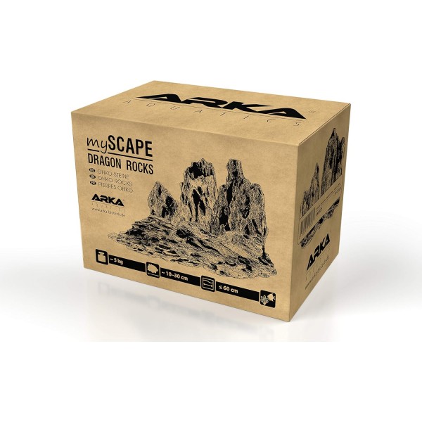 ARKA Aquatics myScape-Rocks Dragon - 드래곤 스톤 - 천연 암석, 최대 약 60cm의 수족관용, 5kg, 갈색, MSRD5 & MICROBE-LIFT Plantscaper - 이끼와 식물용 식물 접착제, 50g. MICROBE-LIFT Plantscaper