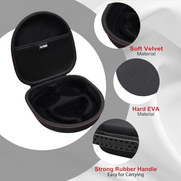 Anker Soundcore Life Q20 / Q30 / Q35 하이브리드 능동형 소음 차단 헤드폰용 LTGEM 하드 케이스-보호용 휴대용 보관 가방(검은색)