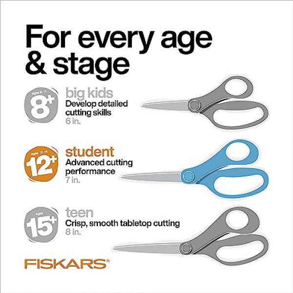 Fiskars® 학생용 가위, 파란색(7인치)