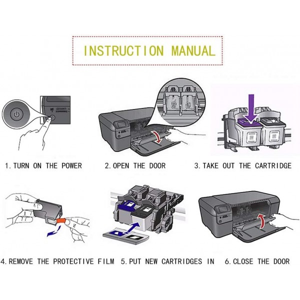 CIAJIE HP Envy 5010 5020 5030 5032 Deskjet 2620 2622 2630 2632 6633 2634 3720 3730 73533용 HP 304 304XL 잉크 카트리지용으로 재생산