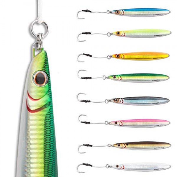 Shimano 버터플라이 플랫사이드 낚시 지그; 112G; 차트 실버
