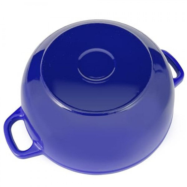 Flavehc 뚜껑이 있는 더치 오븐 냄비 5qt 빵 굽기용 주철 더치 오븐 헨델이 있는 파란색 에나멜 주철 더치 오븐