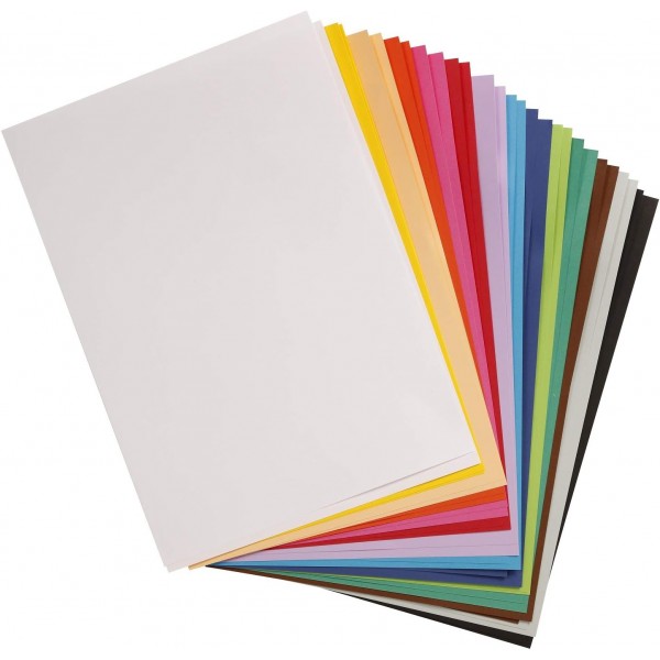 Clairefontaine 975598C Maya 공예품 상자 28개 팩, 185g, DIN A2, 42 x 59.4cm, 1팩, 14가지 밝은 색상