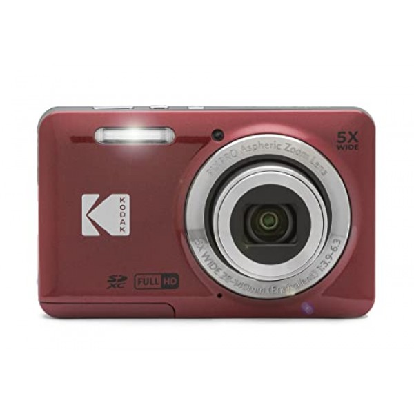 Kodak PIXPRO FZ55 디지털 카메라(레드) + 블랙 포인트 앤 샷 카메라 케이스 + 트랜센드 64GB SD 메모리 카드 + 3단 접이식 메모리 카드 지갑 + 고속 SD USB 카드 리더 + 기타!