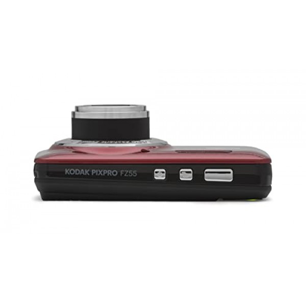 Kodak PIXPRO FZ55 디지털 카메라(레드) + 블랙 포인트 앤 샷 카메라 케이스 + 트랜센드 64GB SD 메모리 카드 + 3단 접이식 메모리 카드 지갑 + 고속 SD USB 카드 리더 + 기타!