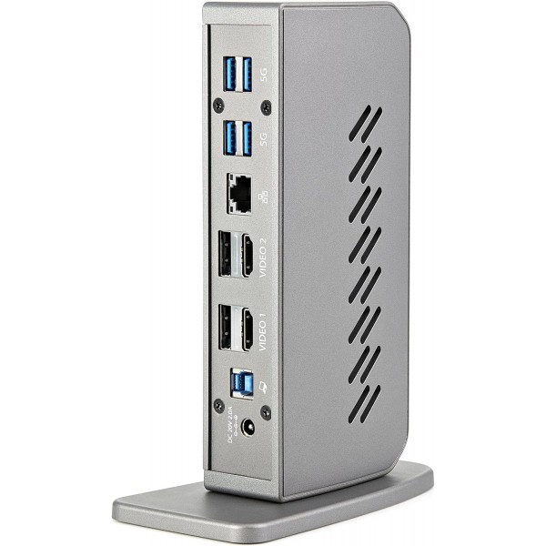 StarTech.com USB-C USB-A Dock - USB-C 또는 USB-A 노트북용 하이브리드 범용 USB 3.0 도킹 스테이션 - 듀얼 모니터 4K 60Hz HDMI/DisplayPort - 6x USB-A, GbE - USB 3.1 Gen 1 - Windows/Mac (DK30A2DHUUE)